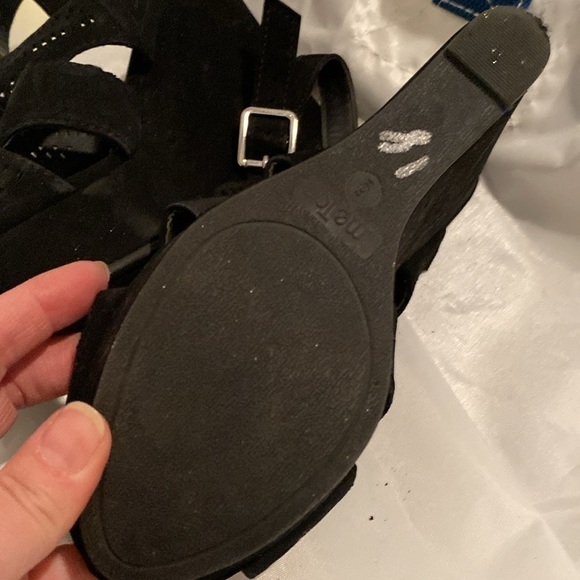 Me Too black suede wedge sandals- worn once - Picture 8 of 10
